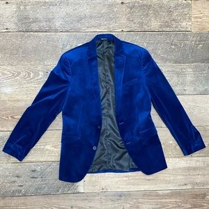 BAR 3 BLUE VELVET BLAZER 38